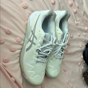 ASICS Women's Cream and Gray Athletic Shoes